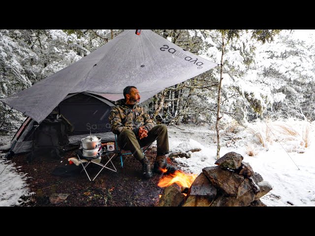 Snow Camping In Winter With Tent