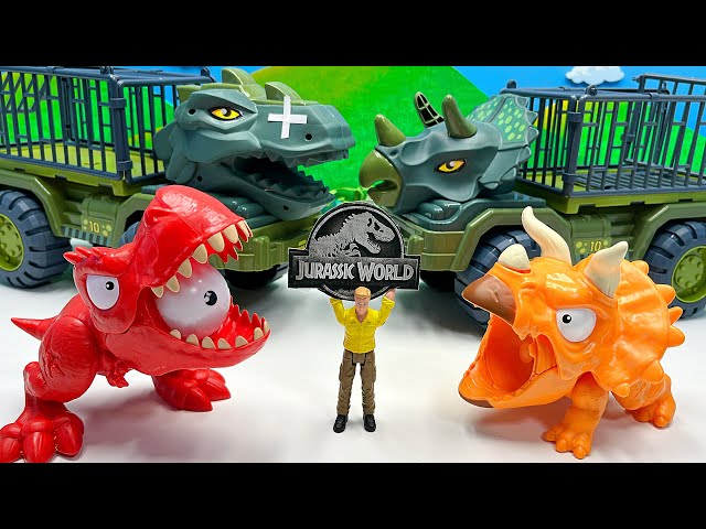 Dinosaur Truck Battle | Tyrannosaurus Rex VS Triceratops