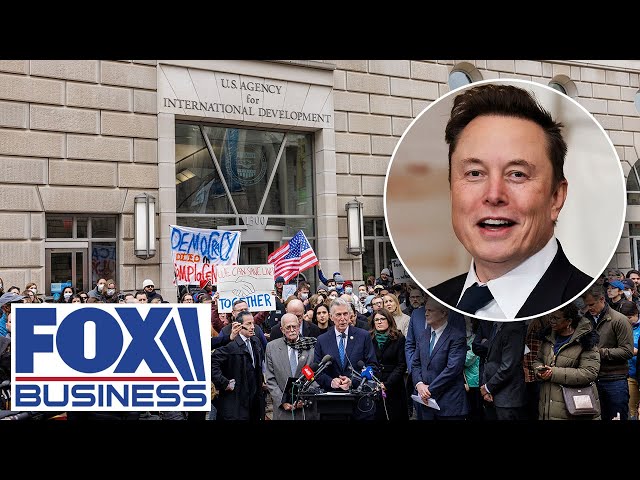 Elon Musk fires back at ‘corrupt’ Dems protesting outside USAID building