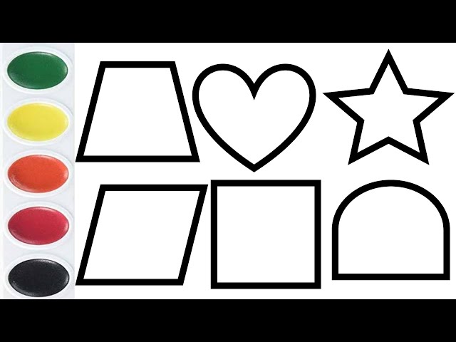 2D Shapes drawing, Learn shapes name with colors, toddler learning , Education video , shapes names