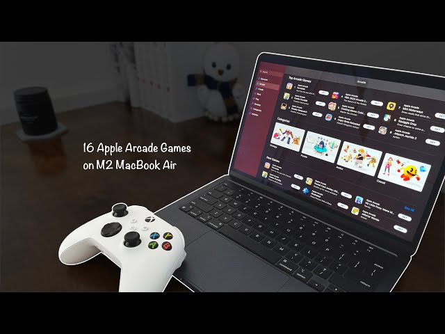 16 Apple Arcade games on an M2 MacBook Air with Controller and Metal Performance Hud On