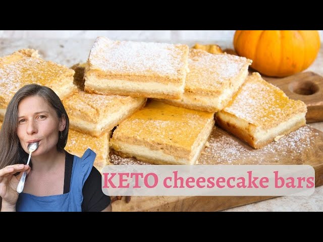 Pumpkin Cheesecake Bars | LOW CARB | GLUTEN FREE | NO ADDED SUGAR