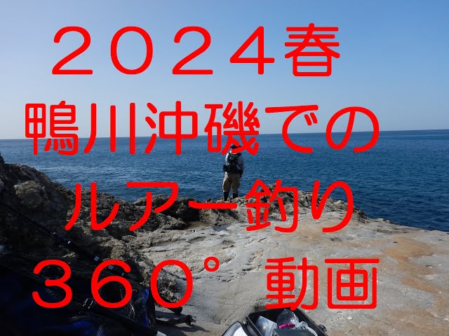 ２０２４春★鴨川沖磯でのルアー釣り３６０°動画