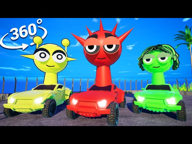 VR 360° Incredibox Sprunki but CAR Race Challenge GAME!