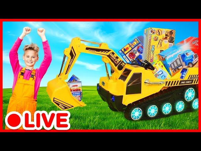 Construction Vehicles for Kids 🚧 Excavators for toddlers | Kidibli