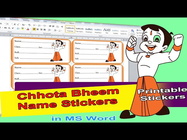 Create Name Stickers in MS Word | Automatic Printable Name Stickers | Easy Guide |