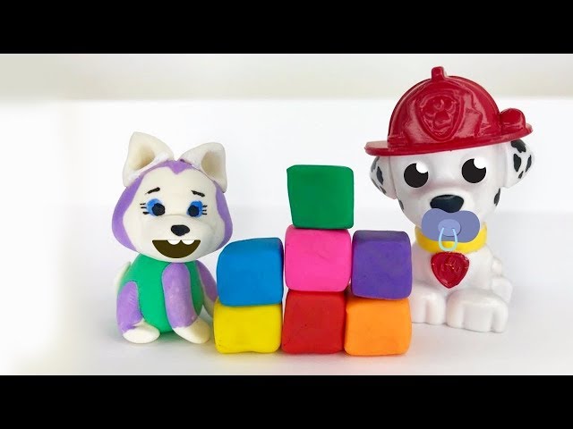 Paw Patrol Skye & Kids Babysit Everest's Puppies Toy Learn Colors Block Tower Fun