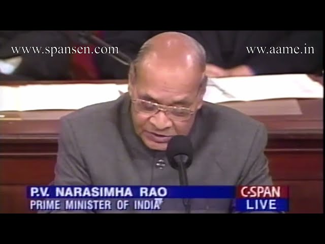 PV Narasimha Rao, Prime Minister of India, Addressing Joint Session Of The United States Congress