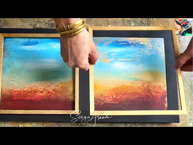 Creating Stunning Abstract Landscapes diptych: A Unique Approach to Painting on a Single Canvas!