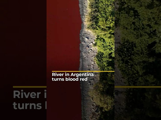 River in Argentina turns blood red | AJ #shots