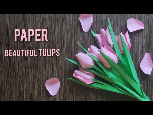 Beautiful tulip flowers | How to make tulips out of paper? | home decors!