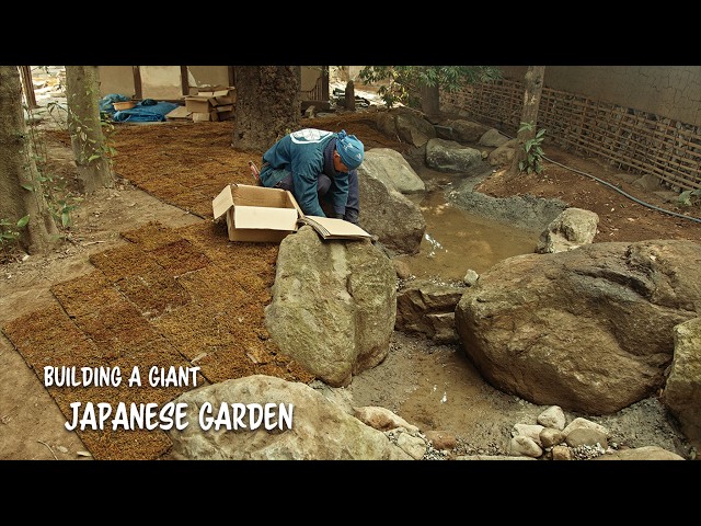 (Pro.58 - Ep.4)   Building a giant Japanese Garden: Final Pond Adjustments & Moss Installation