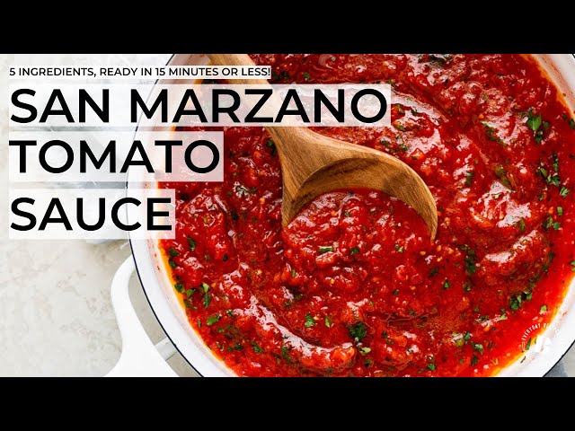 SIMPLE SAN MARZANO TOMATO SAUCE | 5-ingredient homemade tomato sauce, ready in 10 minutes!