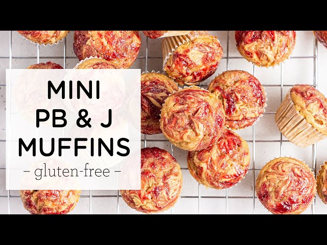 HEALTHY PB&J MINI MUFFINS ‣‣ easy & gluten-free