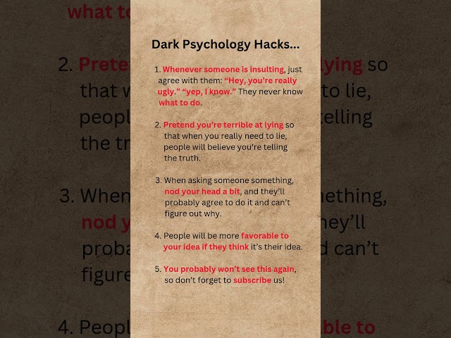 Dark Psychology Hacks...🔥😎🔥#darkpsychology #darkpsychologyandmanipulation #darkpsychologysecrets