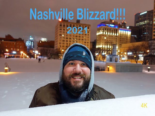 Nashville TN Blizzard Walk Tour 2021 - 4K