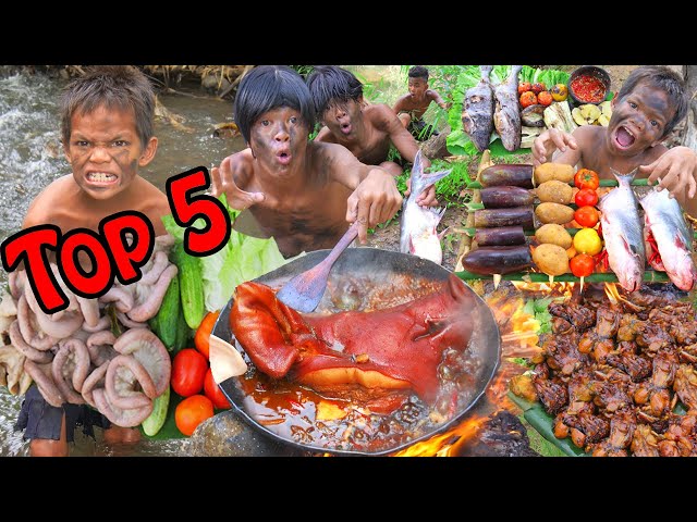 Village Cooking Channel - Ancient Jungle Cooking Method Makes Fish And Pig Taste AMAZING!