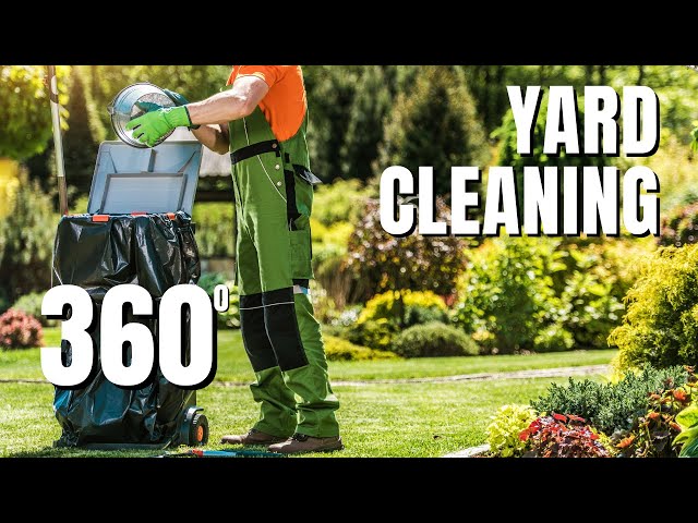 THE FIRST 360° Yard Cleaning | Leaf Raking in Virtual Reality