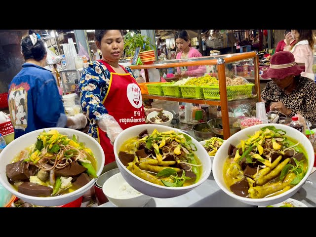 Most popular Cambodian Street Food at Takeo Market |  Tasty Delicious Food, Soups for Dinner