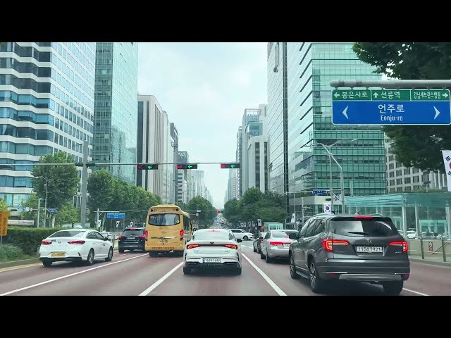 4K _ Drive Seoul, Drive Korea: Jazz and Seoul Drive, Gangnam Drive: Sinsa Station - Gangnam Station