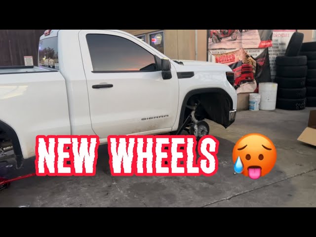 Brand new 33 inch tires and 22 inch rims on my new 2024 GMC Sierra 1500 Single Cab