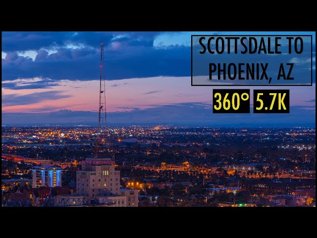 Scottsdale to Phoenix, Arizona - VR 360 - 5.7K - Driving Tour - Old Town and Camelback Rd