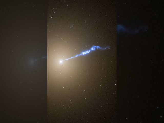 Hubble Captures 3,000-Light-Year Plasma Jet from M87's Black Hole, Triggering Stellar Eruptions