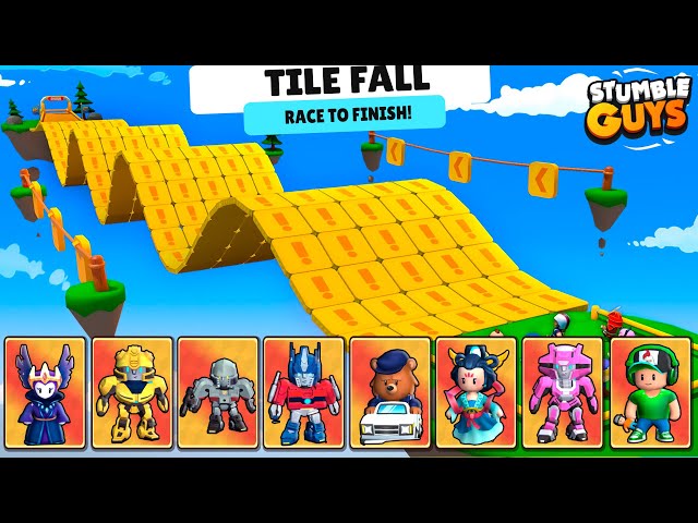 New Map TILE FALL  vs  NEW SKIN 0.77  🔥 Stumble Guys 🔥