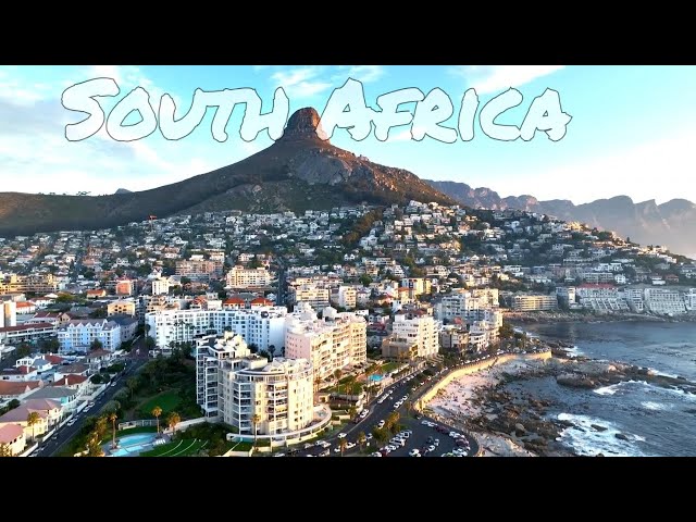 Cape Town, South Africa's most beautiful city, seen from above in 4K.