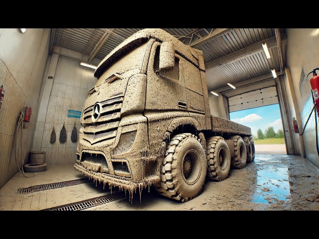 Washing The Trucks Covered in Mud and Dust 💩 | Satisfying Asmr