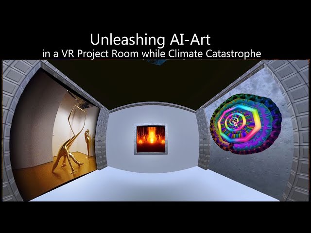 Unleashing AI Art in a VR Project Room while Climate Catastrophe