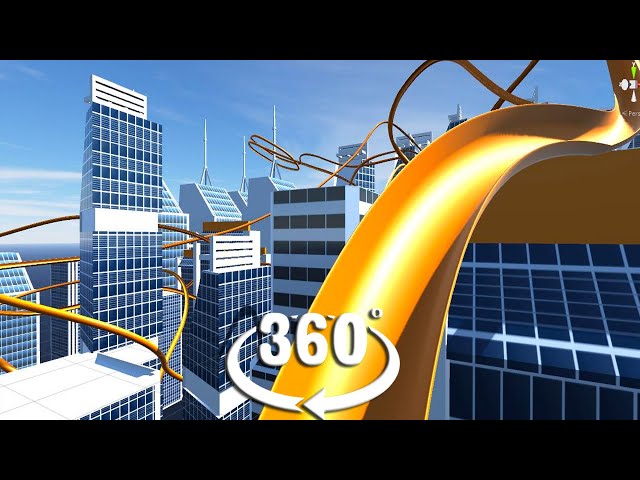 VR 360 Video Mega City Roller Coaster Water Slide for Virtual Reality and Smart Devices