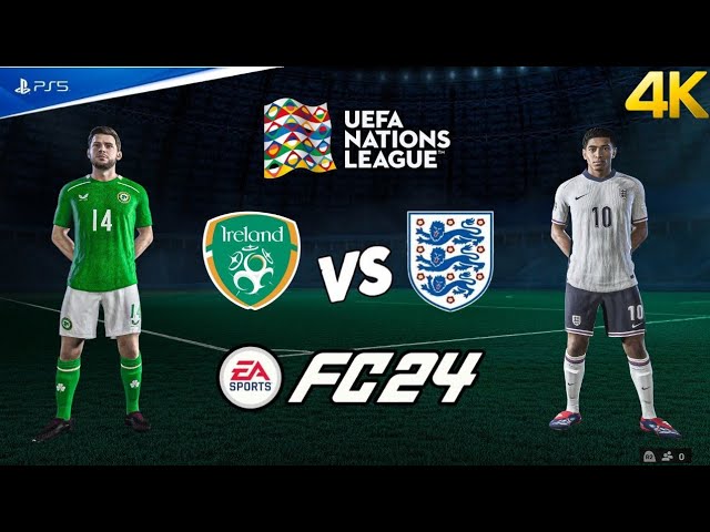 EA FC 24 - Ireland vs England | UEFA Nations League 24/25 Full Match | Gameplay PS5 4K HDR 60FPS