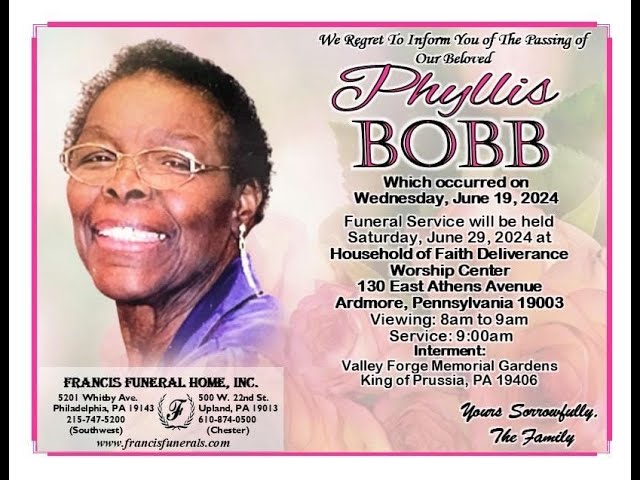 Celebrating the Life of Phyllis "Mom Phyllis" Bobb | 06/29/2024