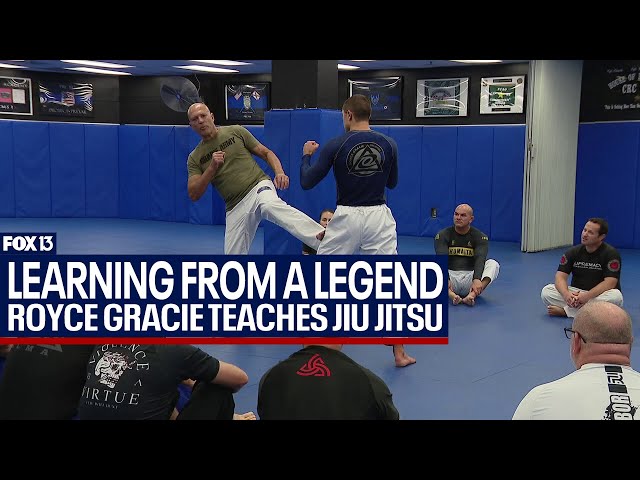 Officers learn jiu jitsu skills from UFC Hall of Famer Royce Gracie