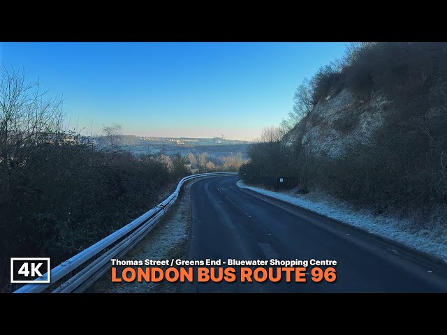 Frosty London Bus Ride | Route 96 from London Outskirts to Kent by Bus | Upper Deck POV in 4K HDR