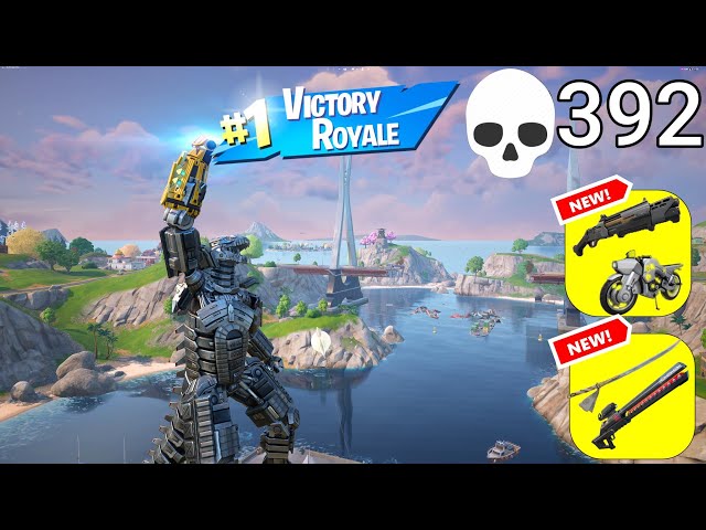 392 Elimination MECHAGODZILLA Solo Vs Squads "Zero Build" Gameplay Wins (Fortnite chapter 6 PC)