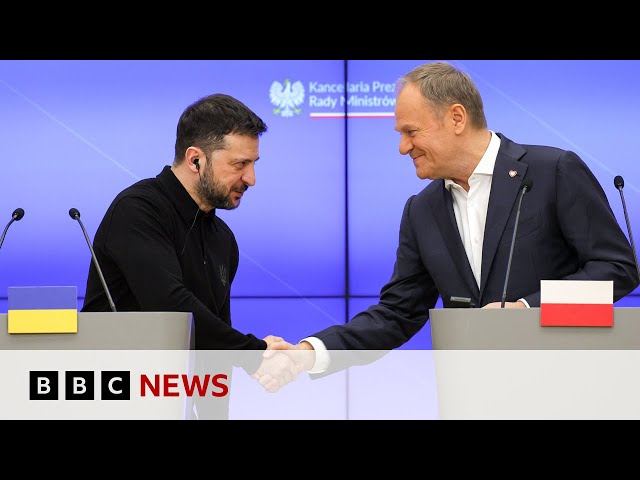 Ukraine’s President Zelensky meets Poland’s Donald Tusk in Warsaw | BBC News