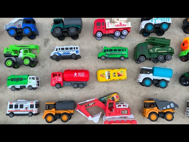 Police Car, Dump Truck, Excavator JCB, School Bus, Rescue Car, Toys Cars, Crane, Garbage Truck, Toys