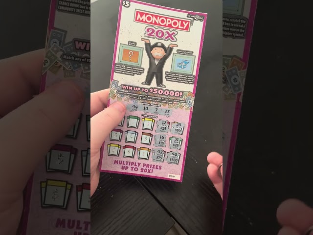 Monopoly Lottery Scratcher WIN $50k!!