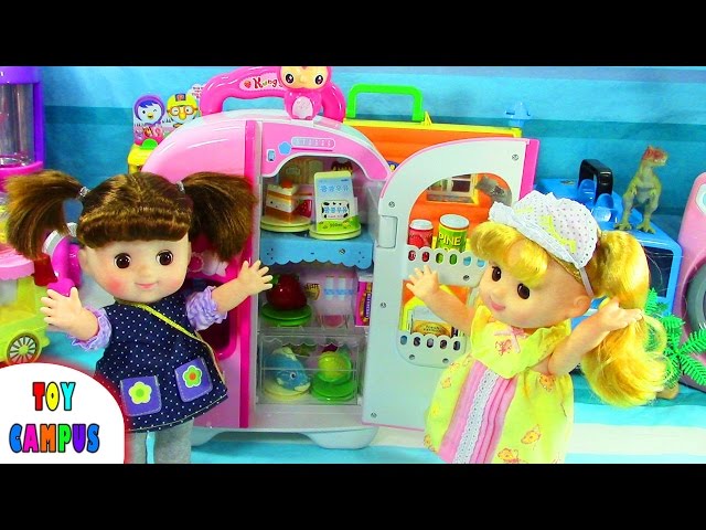 We want Midnight Snack. Talking Refrigerator | 콩순이 말하는 냉장고 | Ice cream |ToysReview ToyCampus