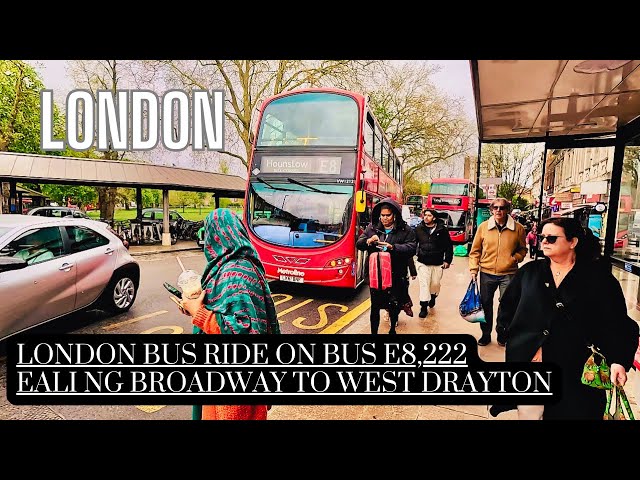 4K HDR Wet and Wild: London Bus Ride Through Rainy West London