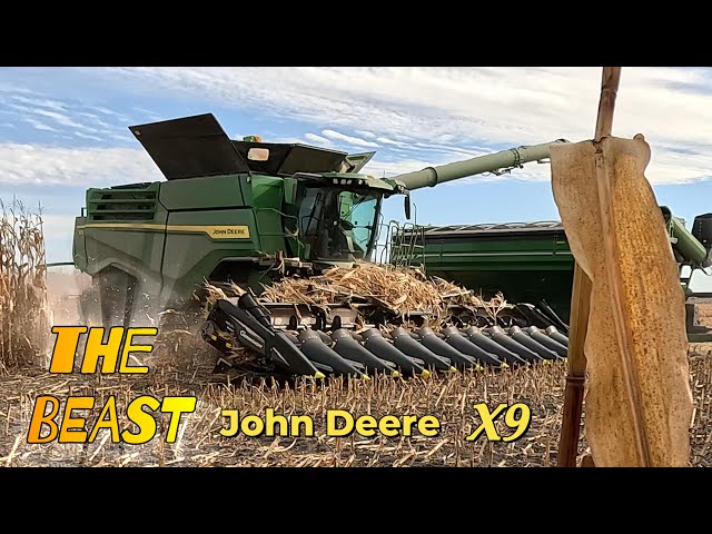 CANADIAN FARMER - the BEAST - BIGGEST COMBINE - John Deere X9 at Corner View Farms corn harvest.