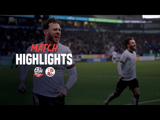 HIGHLIGHTS | Wanderers vs Crawley Town