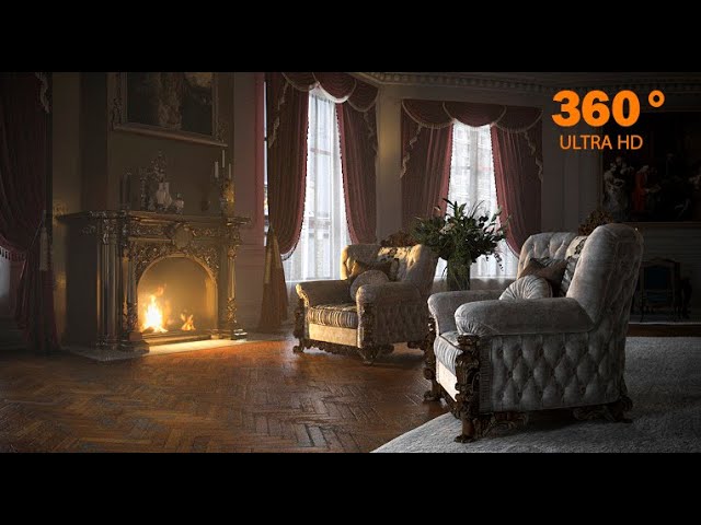 Rain Sounds | Thunder | Fireplace | 360 Video | Relax | Sleeping | VR