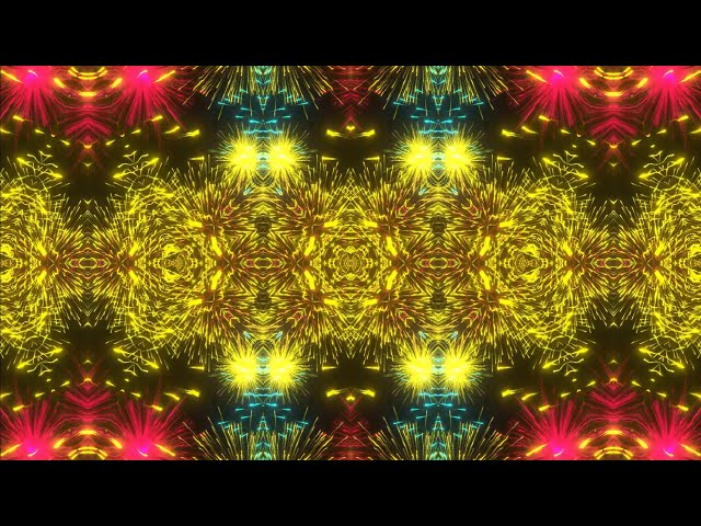 KALEIDOSCOPE OF FIREWORKS - 12 Hours - RED, YELLOW & BLUE - Relaxing Meditation Stress Relief