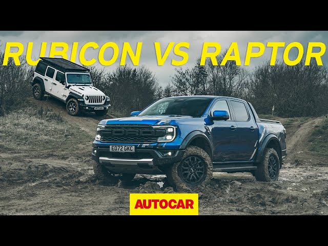 Ford Ranger Raptor vs Jeep Wrangler Rubicon - off road legends tested | Autocar