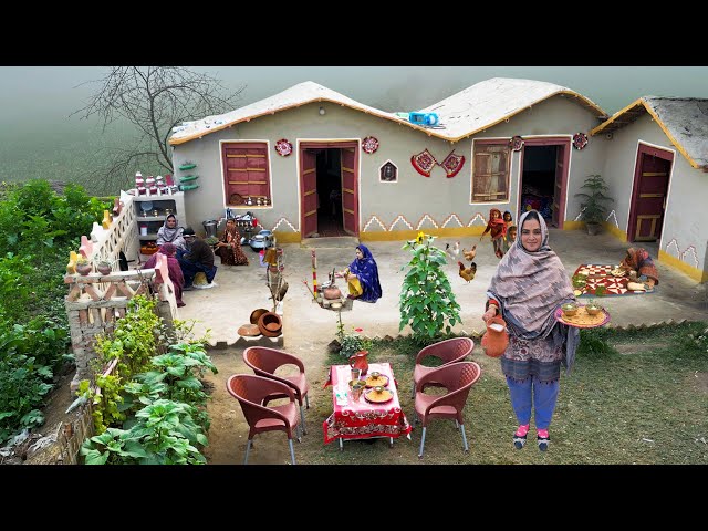 Village Women Morning Routine in winter Fog, Cooking Traditional Foods | Village Life Pakistan