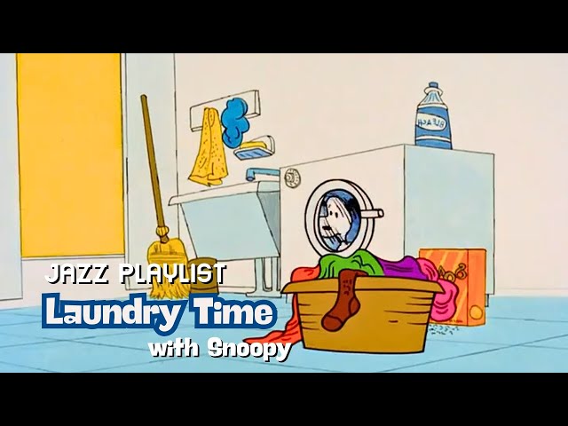 [𝗿𝗲𝗹𝗮𝘅𝗶𝗻𝗴 𝗽𝗹𝗮𝘆𝗹𝗶𝘀𝘁] Snoopy’s Laundry Day Fun 🧺🎵 Relaxing Jazz, Cute Spins in the Wash & Cute Vibes