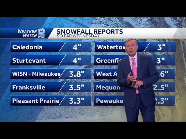 Latest SE Wisconsin snowfall totals Feb. 12